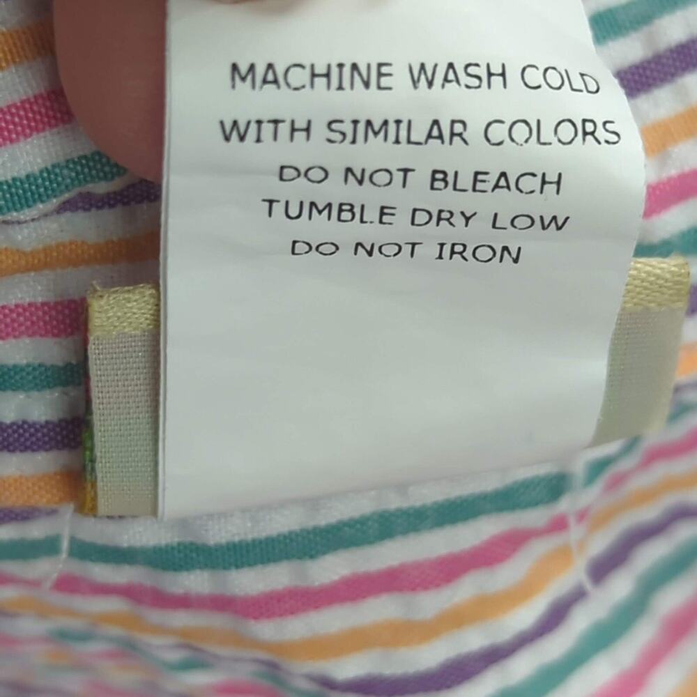 VTG Boca Bay Seersucker Vacation Shirt Women's S Multicolor Striped Button Up - Picture 15 of 15